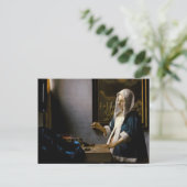 Johannes Vermeer – バランスを保つ女性 ポストカード (スタンド正面)