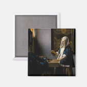 Johannes Vermeer – バランスを保つ女性 マグネット (正面/裏面)