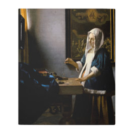 Johannes Vermeer – バランスを保つ女性 メタルプリント