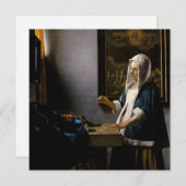 Johannes Vermeer – バランスを保つ女性 招待状 (正面/裏面)