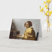 Johannes Vermeer – バージナルに着席した若い女性 カード (黄色い花)