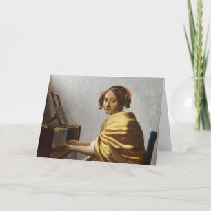 Johannes Vermeer – バージナルに着席した若い女性 カード