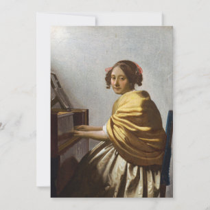 Johannes Vermeer – バージナルに着席した若い女性 サンキューカード