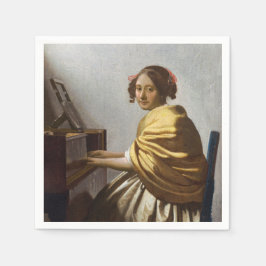 Johannes Vermeer – バージナルに着席した若い女性 スタンダードカクテルナプキン