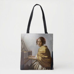 Johannes Vermeer – バージナルに着席した若い女性 トートバッグ