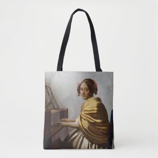 Johannes Vermeer – バージナルに着席した若い女性 トートバッグ (正面)