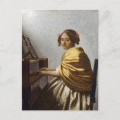 Johannes Vermeer – バージナルに着席した若い女性 ポストカード (正面)