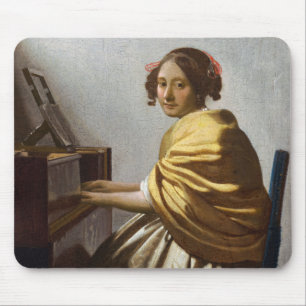 Johannes Vermeer – バージナルに着席した若い女性 マウスパッド