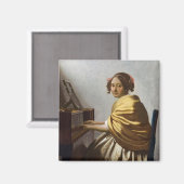 Johannes Vermeer – バージナルに着席した若い女性 マグネット (正面/裏面)