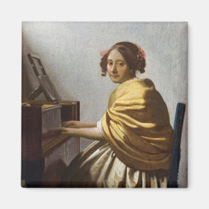 Johannes Vermeer – バージナルに着席した若い女性 マグネット