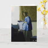 Johannes Vermeer – ブルーの読女性の手紙 カード (黄色い花)