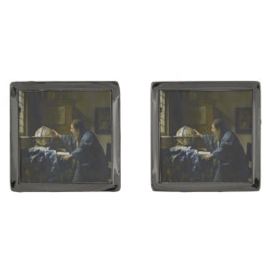 Johannes Vermeer – 天文学者 ガンメタルカフスボタン