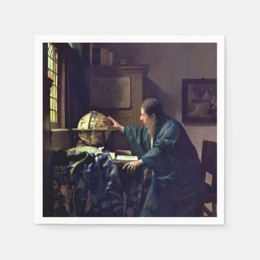 Johannes Vermeer – 天文学者 スタンダードカクテルナプキン (正面)
