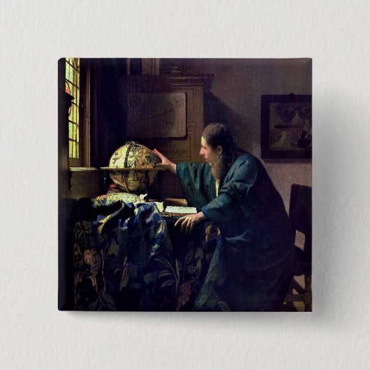 Johannes Vermeer – 天文学者 缶バッジ (正面)