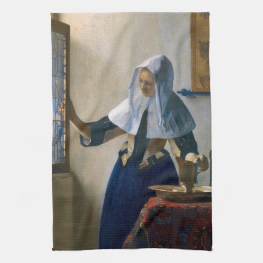 Johannes Vermeer – 水差し女性 キッチンタオル (縦)