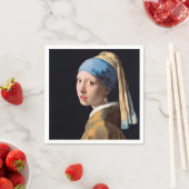 JOHANNES VERMEER – 真珠のイヤリングを持つ女の子1665 スタンダードカクテルナプキン (インサイチュ)
