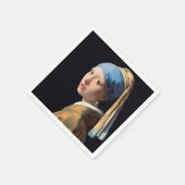 JOHANNES VERMEER – 真珠のイヤリングを持つ女の子1665 スタンダードカクテルナプキン (角)