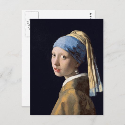 JOHANNES VERMEER – 真珠のイヤリングを持つ女の子1665 ポストカード (正面/裏面)