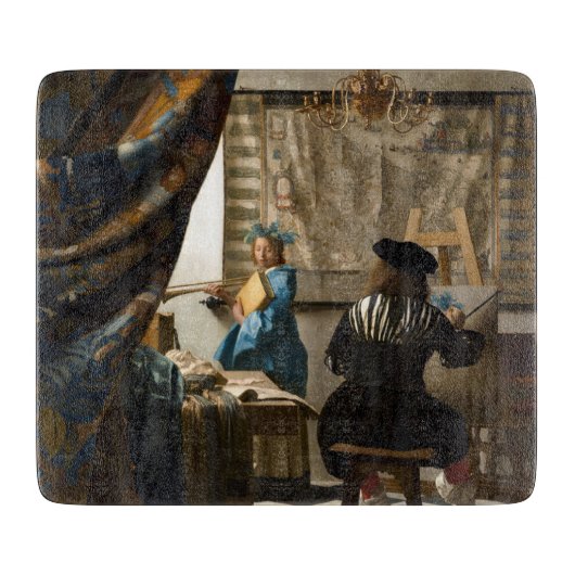 Johannes Vermeer - 絵画の寓話 カッティングボード (正面)