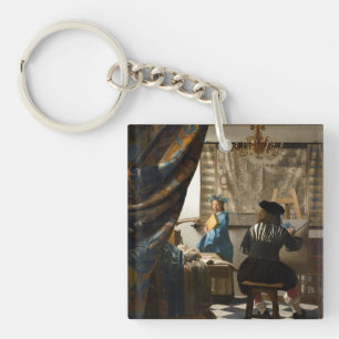 Johannes Vermeer - 絵画の寓話 キーホルダー