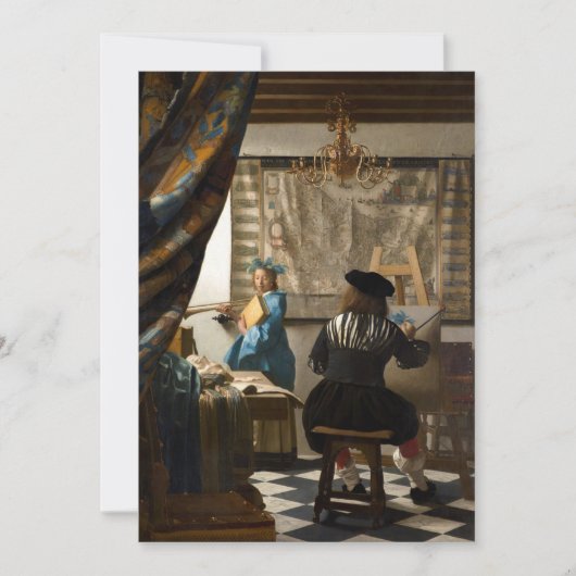 Johannes Vermeer - 絵画の寓話 サンキューカード (正面)