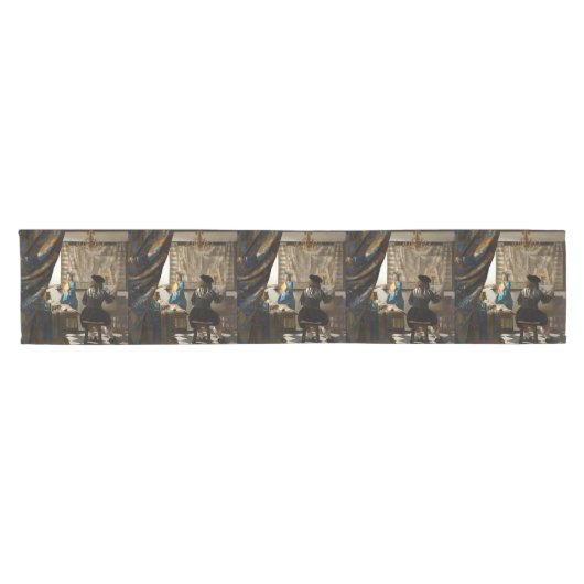 Johannes Vermeer - 絵画の寓話 ショートテーブルランナー (横)