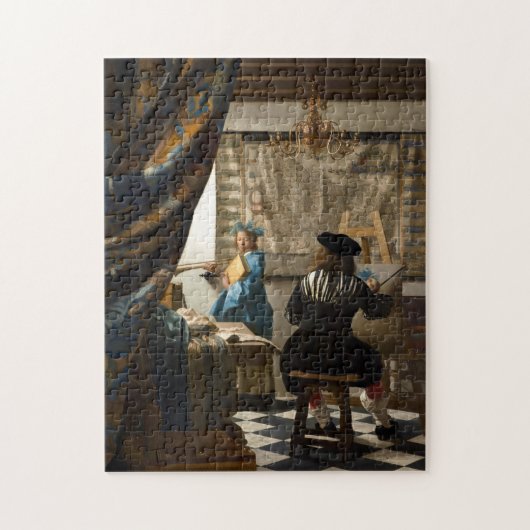 Johannes Vermeer - 絵画の寓話 ジグソーパズル (縦)