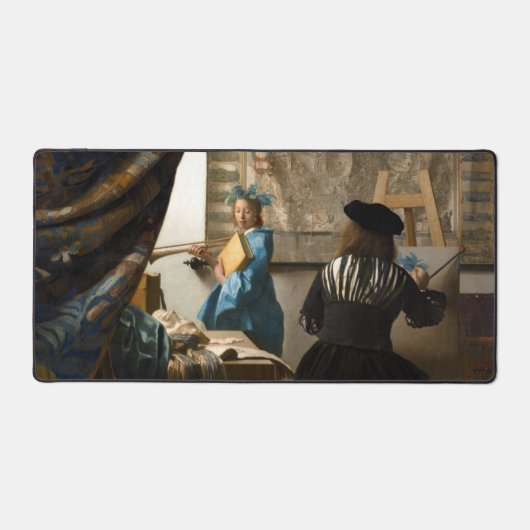Johannes Vermeer - 絵画の寓話 デスクマット (正面)