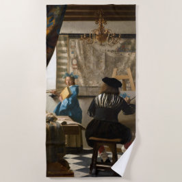 Johannes Vermeer - 絵画の寓話 ビーチタオル