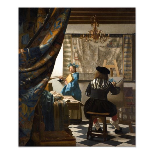 Johannes Vermeer - 絵画の寓話 フォトプリント (正面)