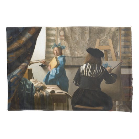 Johannes Vermeer - 絵画の寓話 枕カバー (正面)