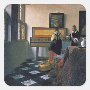 Johannes Vermeer – 音楽レッスン スクエアシール