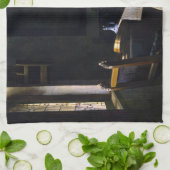 Johannes Vermeer - Girl Interrupt At Her Music キッチンタオル (折り畳み)