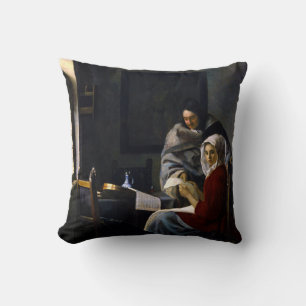 Johannes Vermeer - Girl Interrupt At Her Music クッション