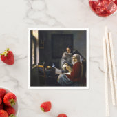 Johannes Vermeer - Girl Interrupt At Her Music スタンダードカクテルナプキン (インサイチュ)