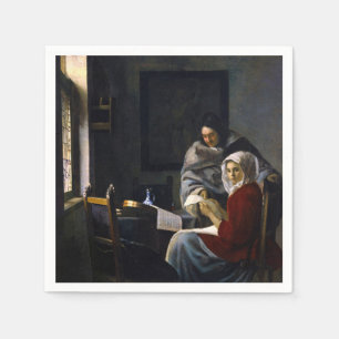 Johannes Vermeer - Girl Interrupt At Her Music スタンダードカクテルナプキン