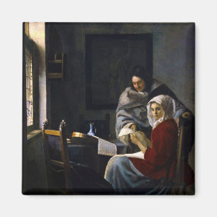 Johannes Vermeer - Girl Interrupt At Her Music マグネット