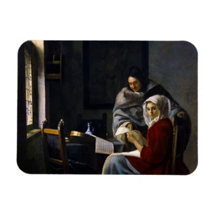 Johannes Vermeer - Girl Interrupt At Her Music マグネット