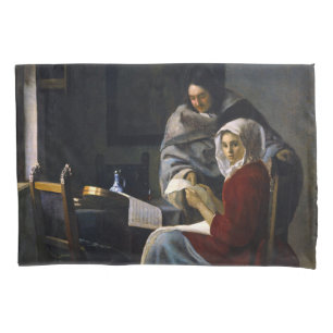 Johannes Vermeer - Girl Interrupt At Her Music 枕カバー