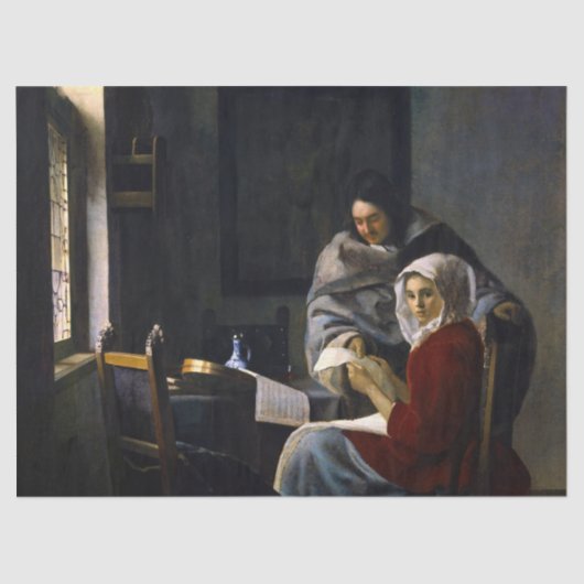 Johannes Vermeer - Girl Interrupt At Her Music 薄葉紙 (正面)
