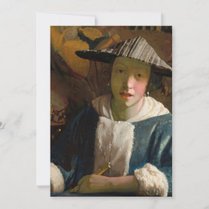 Johannes Vermeer - Girl with a Flute サンキューカード