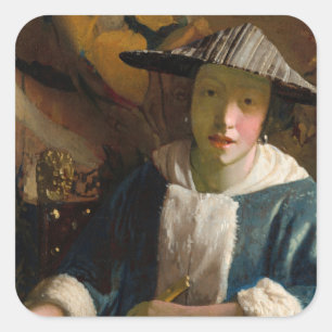 Johannes Vermeer - Girl with a Flute スクエアシール