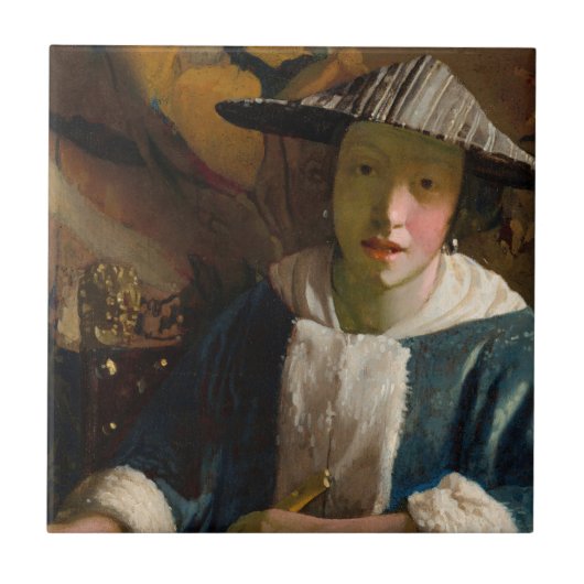 Johannes Vermeer - Girl with a Flute タイル (正面)