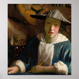 Johannes Vermeer - Girl with a Flute ポスター