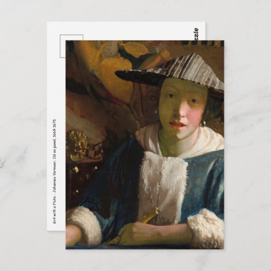 Johannes Vermeer - Girl with a Flute ポストカード (正面/裏面)