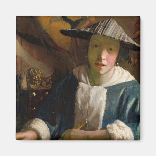 Johannes Vermeer - Girl with a Flute マグネット (正面)