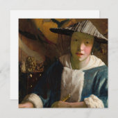 Johannes Vermeer - Girl with a Flute 招待状 (正面/裏面)