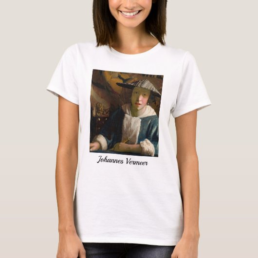 Johannes Vermeer - Girl with a Flute Tシャツ (正面)