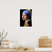 Johannes Vermeer Girl with a Pearl Earring ポスター (キッチン)