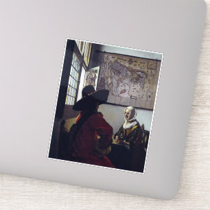 Johannes Vermeer、Officer and Laughing Girl シール